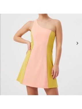 NWOT Outdoor Voices One Shoulder Athletic Dress in Nectarine/Dijon colour